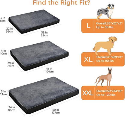 Amazon Basics Dog Bed with Cooling Gel Memory Foam, Machine Washable Removable - Image 2