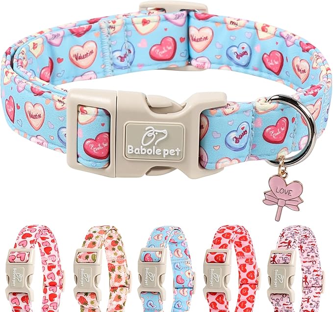 Valentines Dog Collar for Large Dogs by Babolepet