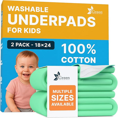 GREEN LIFESTYLE 100% Cotton Washable Absorbent Pads – Waterproof Reusable by GreenLifeStyle
