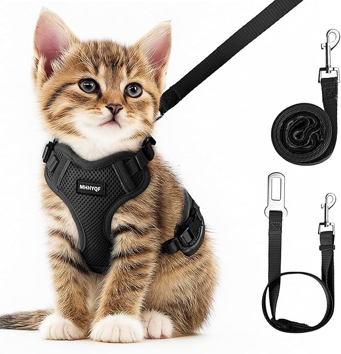Cat Harness and Leash Set for Walking Escape Proof, Improved Four Place by Unknown