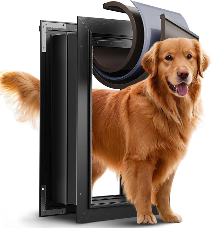 3-Flap Dog Door, All Aluminum Alloy Large Doggy Door Doggie door by HomePage