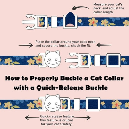 2 Pack Cotton Breakaway Cat Collars Set - Image 2