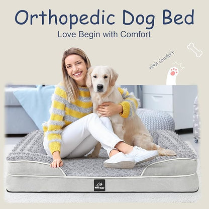 Orthopedic Dog Bed for Large Medium Sized, Washable Memory Foam Large Dog Bed - Image 5