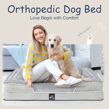 Orthopedic Dog Bed for Large Medium Sized, Washable Memory Foam Large Dog Bed - Image 7