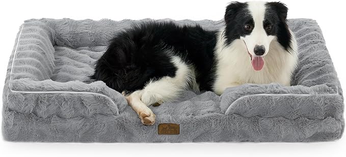 Orthopedic Dog Bed for Large Size Dog, Soft and Warm Faux Fur Extra Large Sofa by COZYKISS