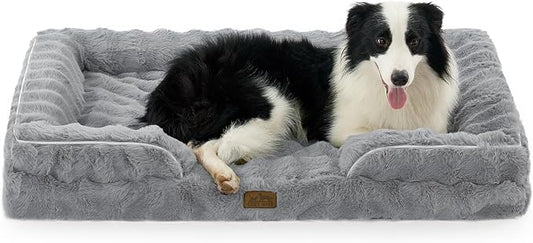 Orthopedic Dog Bed for Large Size Dog, Soft and Warm Faux Fur Extra Large Sofa by COZYKISS