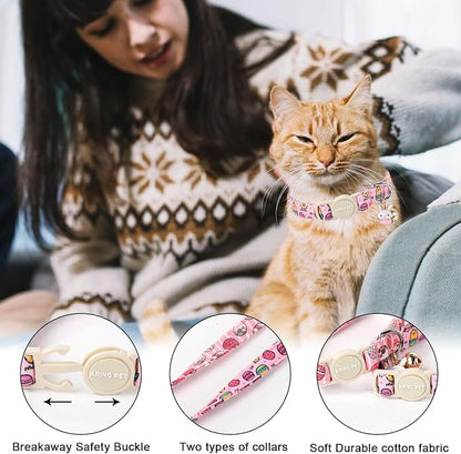 ARING PET 2 Pack Easter Cat Collars-Cute Easter Eggs Cat Collar Breakaway - Image 2