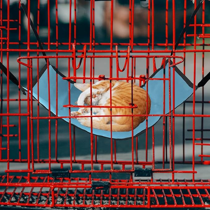 Cat Hammock for Cage Hanging ，Summer Breathable Coolness Oxford Cat Hammock - Image 6