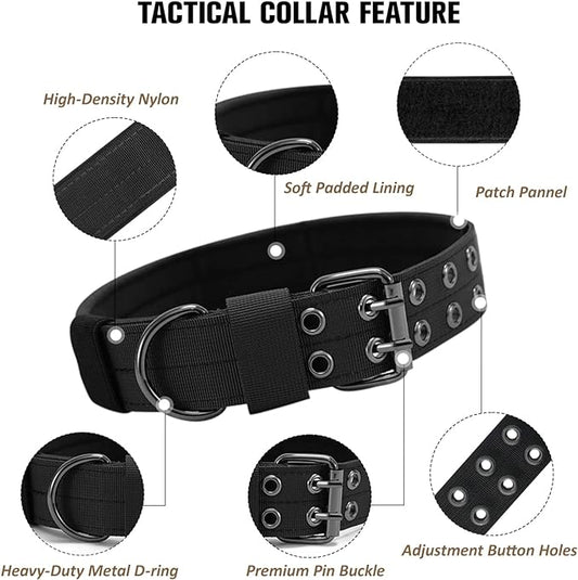 Tactical Dog Collar Military Adjustable Dog Collars Soft Nylon Training Collar - Image 2