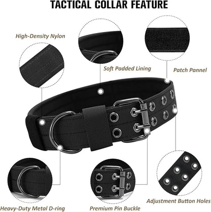 Tactical Dog Collar Military Adjustable Dog Collars Soft Nylon Training Collar - Image 2