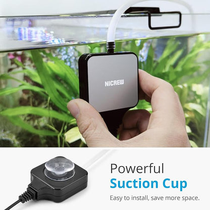 NICREW Nano Silent Aquarium Air Pump Black, Aquarium Aerator - Image 4