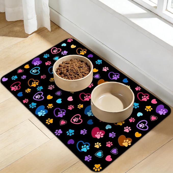 Dog Food Mat for Bowls, Absorbent Quick Dry Dog Cat Mats for Food and Water - Image 9