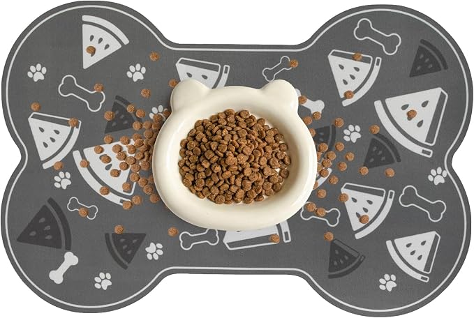 Dog Food Mat, 0.15” Thickened Super Absorbent Pet Feeding Mat by TORJOY