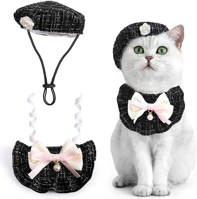 HOWWFALY 2PCS Cat Beret Hat by HOWWFALY