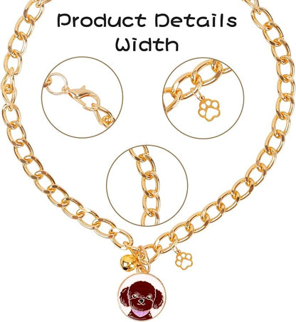 HOWWFALY Dog Collar and Cat Chain Necklace Stainless Steel Adjustable 18K Gold - Image 4