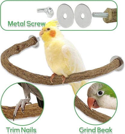 7PCS Natural Wood Bird Perches for Cage, Bird Parrot Parakeet Perch Stand - Image 5
