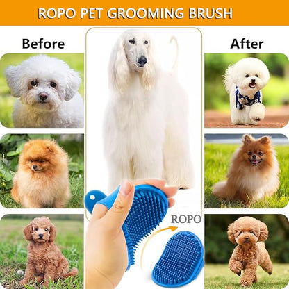 ROPO Dog Bath Brush, Dog Shampoo Brush Soothing Massage Rubber Comb - Image 5