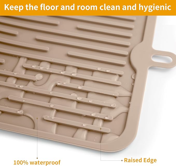 Ptlom Pet Placemat for Dog and Cat, Anti-Slip Waterproof Dogs Feeding Mat - Image 7