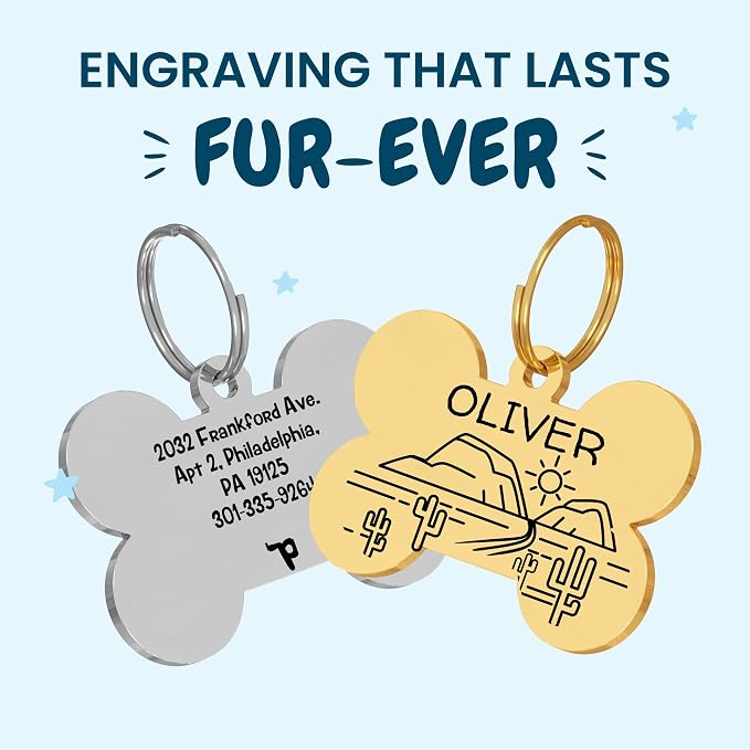 PawFurEver Custom Engraved Pet ID Tag – Personalized Dog Name Tag - Image 2