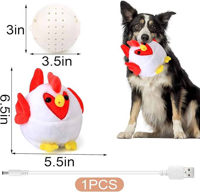 BABORUI Interactive Dog Toys Rooster, Jumping Squeaky Dog Toys - Image 5