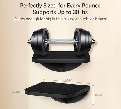 2-Piece Cat Wall Steps with Grey Felt Pads, Floating Cat Wall Perches and - Image 4