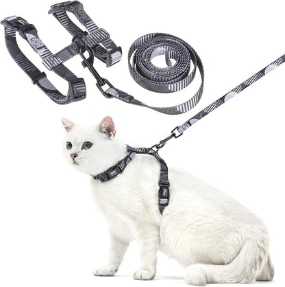 PUPTECK Adjustable Cat Harness and Leash Set Escape Proof Kitten Strap Collar by PUPTECK