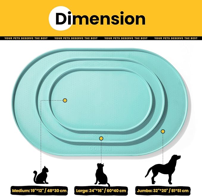 Dog Food Mat, Raised Edges Pet Food Mats - Image 4