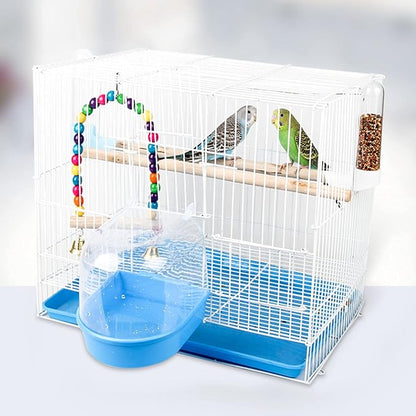 Tfwadmx Bird Cage Bath Parrot Bath Box Accessory Supplies Hanging Bathing Tub - Image 2
