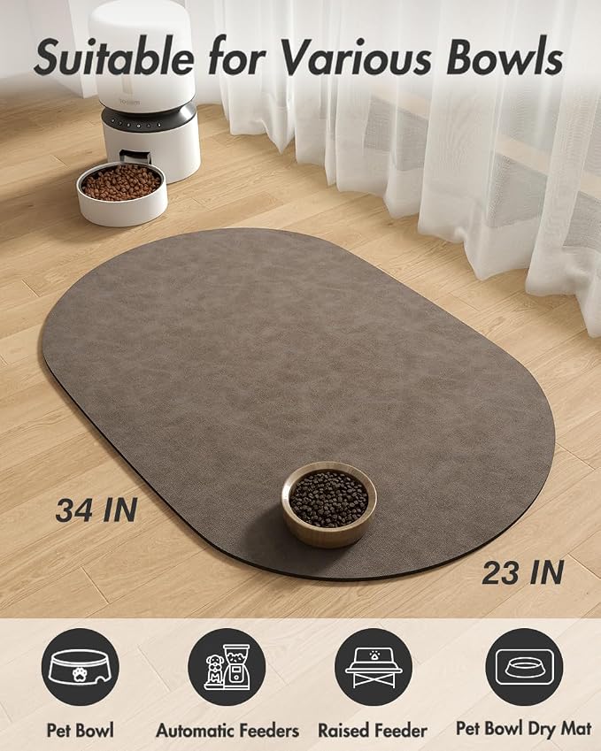 Absorbent Dog Food Mat-Cat Mat for Food and Water Bowl, Quick Dry Pet Food Mat - Image 7