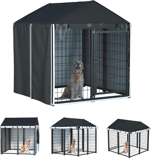 Outdoor Dog Kennel Cover, Full Coverage by LYBOSH
