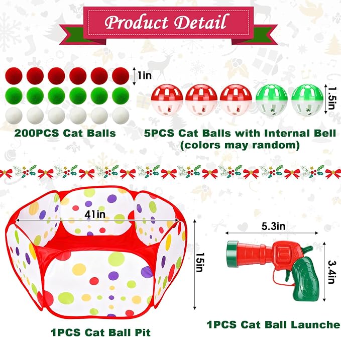 Mity rain Cat Ball Pit with Balls Included, Interactive Toy - Image 6