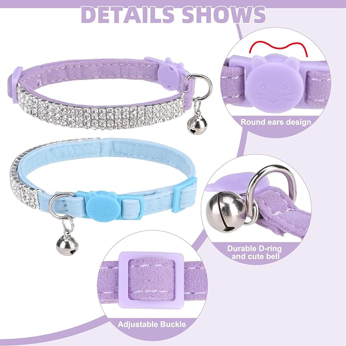 EXPAWLORER Soft Velvet Safe Cat Collars - Image 3