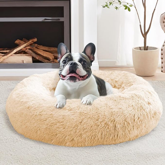 JOLLYVOGUE Calming Dog Bed Large Size Dog, Anti-Anxiety Donut Large Pet Bed by JOLLYVOGUE