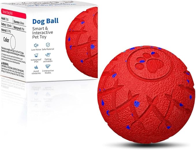 Interactive Dog Ball, Automatic Moving, Bouncing and Rotating, Silent Foam by XINGZUAN