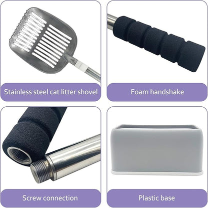 PINVNBY Cat Litter Scooper, Long Handle Litter Sifter Scoop - Image 2