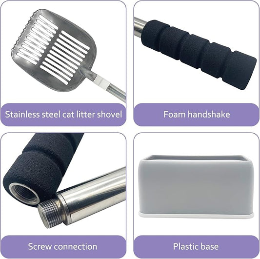 PINVNBY Cat Litter Scooper, Long Handle Litter Sifter Scoop - Image 2