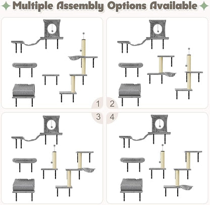 NUNU LAB 7-in-1 Wall Mounted Cat Climber Set, Cat Wall Furniture Set - Image 5