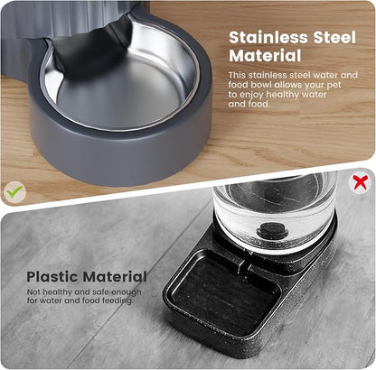 Gardner Pet Automatic Gravity Cat Food Feeder and Water Dispenser Stainless - Image 7