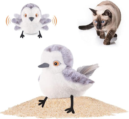 Potaroma Cat Toys Flapping Bird, Lifelike Sandpiper Chirp Tweet, Rechargeable by Potaroma