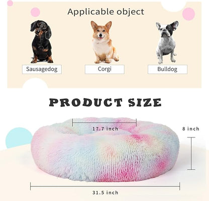 Calming Dog Bed for Medium Dogs Washable Donut 30 inches Anti-Slip Pet Bed - Image 3