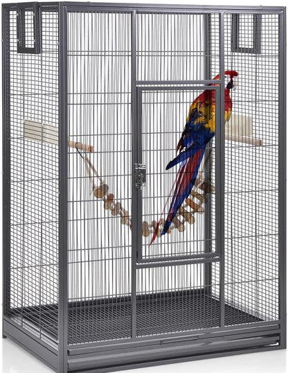 Joyzan Rope Ladder Bird Toy, Wood Stairs Climbing Activity Attachment Natural - Image 9