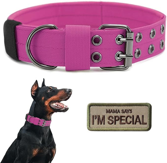 Tactical Dog Collar Military Adjustable Dog Collars Soft Nylon Training Collar by Periflowin