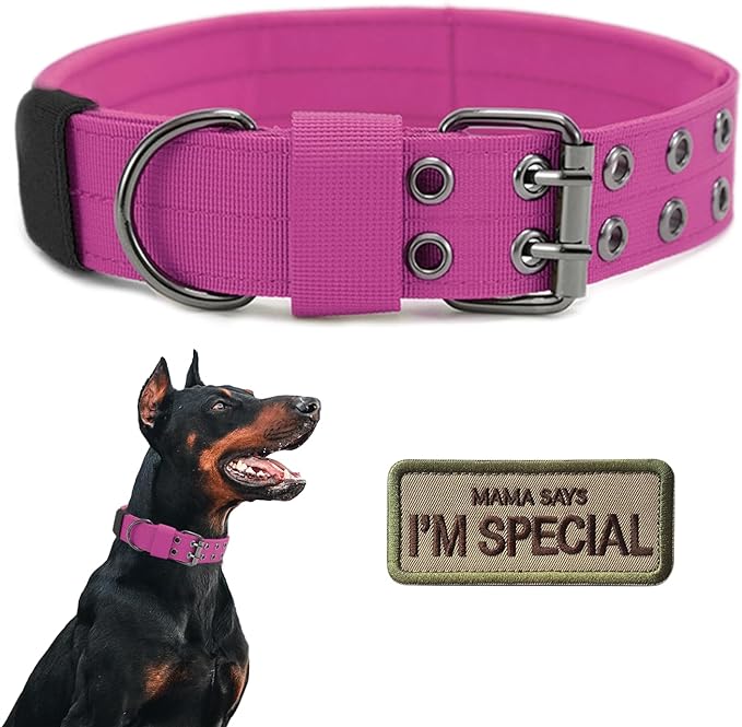 Tactical Dog Collar Military Adjustable Dog Collars Soft Nylon Training Collar by Periflowin