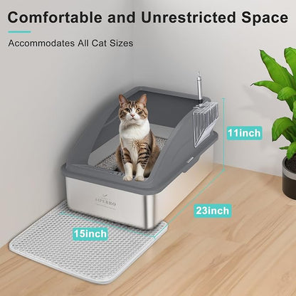 Stainless Steel Litter Box | XL Enclosed Cat Litter Boxs - Image 4