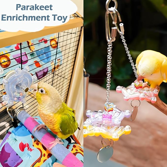 Bird Toys for Parakeets, Colorful Parakeet Toys Wheel, Interactive Spinner - Image 6