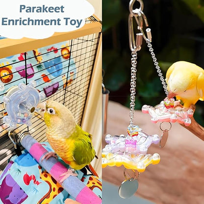 Bird Toys for Parakeets, Colorful Parakeet Toys Wheel, Interactive Spinner - Image 6