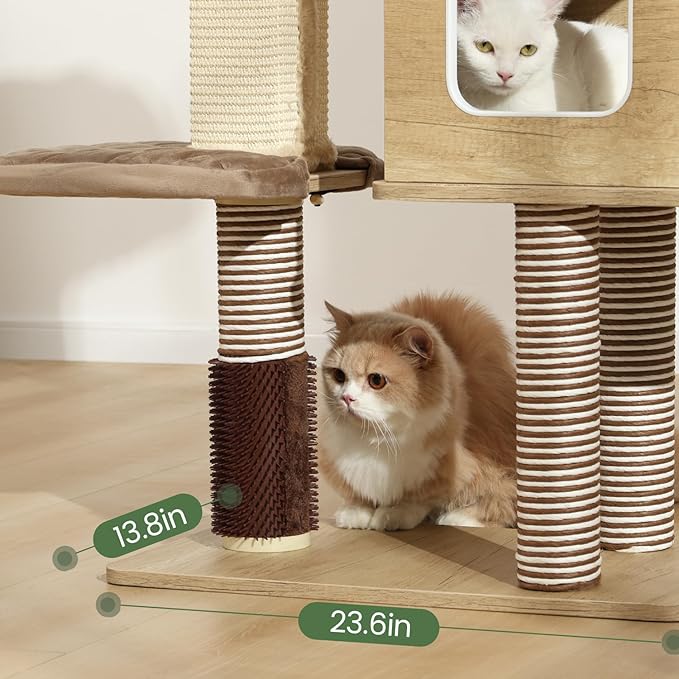 Cat Tree Tower, 41.7 in Wood Cat Condo - Image 8