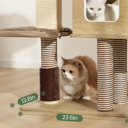 Cat Tree Tower, 41.7 in Wood Cat Condo - Image 8