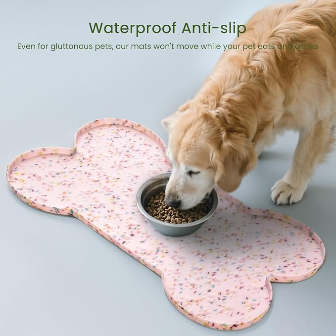 Dog Food Mat Anti-Slip Silicone Dog Bowl Mat Thicker Pet Placemat Waterproof - Image 3
