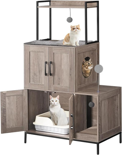 HOOBRO Cat Litter Box Enclosure Furniture, 2 in 1 Hidden Litter Box Furniture - Image 9